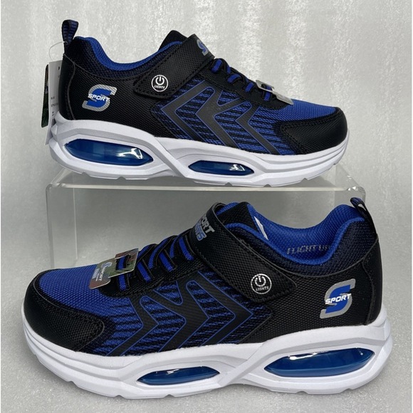S Sport By Skechers Double Ace Sneakers ON/OFF Light Up Stretch Laces Size 4 - Picture 1 of 17
